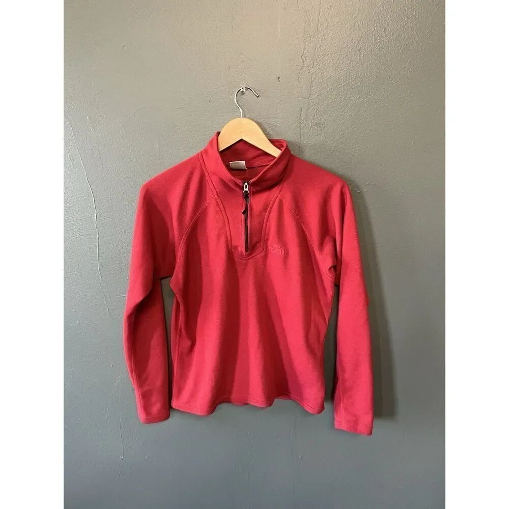 The North Face Y2K Womens Red 1/4 Zip Pullover Mockneck Sweater Size Medium